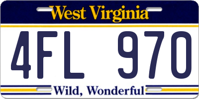 WV license plate 4FL970