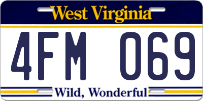 WV license plate 4FM069