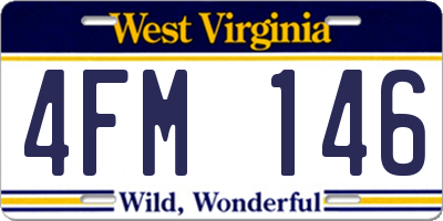 WV license plate 4FM146