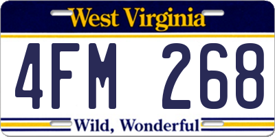 WV license plate 4FM268