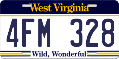 WV license plate 4FM328