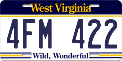 WV license plate 4FM422