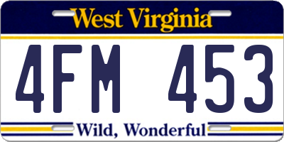 WV license plate 4FM453