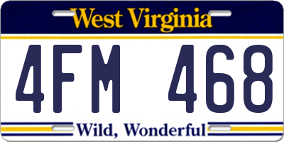 WV license plate 4FM468