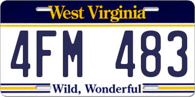 WV license plate 4FM483
