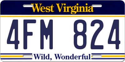 WV license plate 4FM824