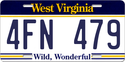 WV license plate 4FN479