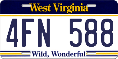 WV license plate 4FN588