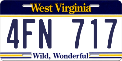 WV license plate 4FN717