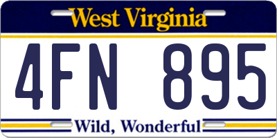 WV license plate 4FN895