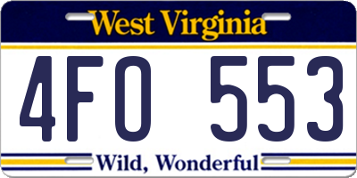 WV license plate 4FO553