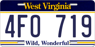WV license plate 4FO719