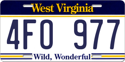 WV license plate 4FO977