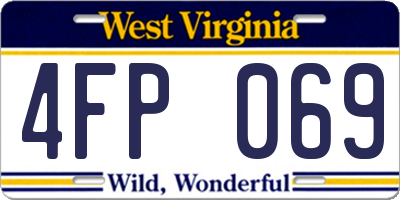 WV license plate 4FP069