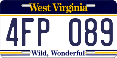 WV license plate 4FP089