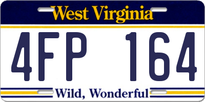 WV license plate 4FP164