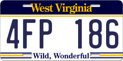 WV license plate 4FP186