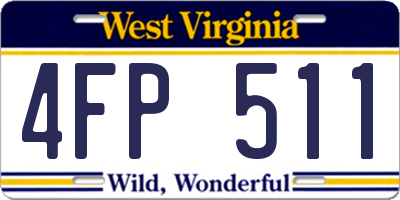 WV license plate 4FP511