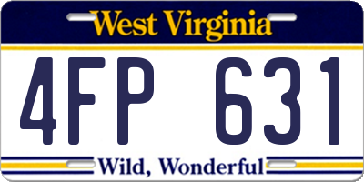 WV license plate 4FP631