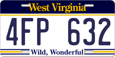 WV license plate 4FP632