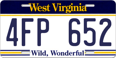 WV license plate 4FP652