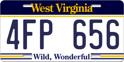 WV license plate 4FP656