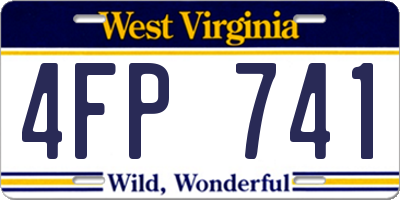 WV license plate 4FP741