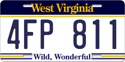 WV license plate 4FP811