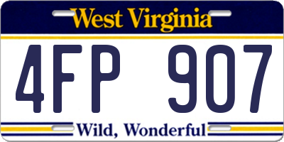 WV license plate 4FP907