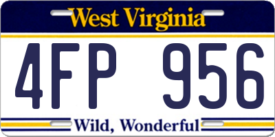 WV license plate 4FP956
