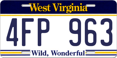 WV license plate 4FP963