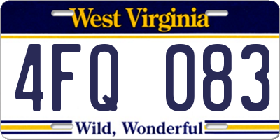WV license plate 4FQ083