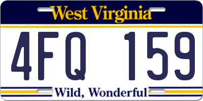 WV license plate 4FQ159
