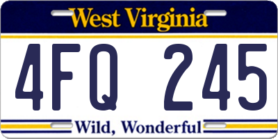 WV license plate 4FQ245