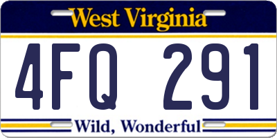 WV license plate 4FQ291