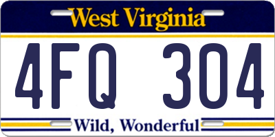 WV license plate 4FQ304