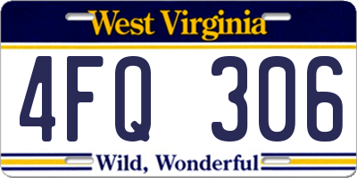 WV license plate 4FQ306