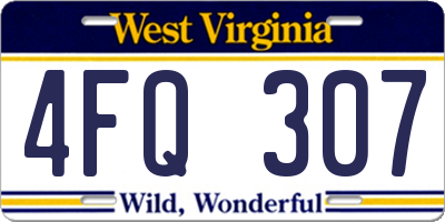 WV license plate 4FQ307