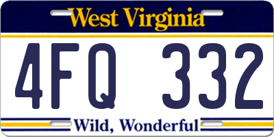 WV license plate 4FQ332