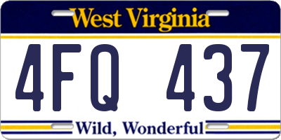 WV license plate 4FQ437