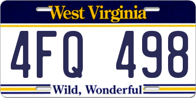 WV license plate 4FQ498