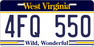 WV license plate 4FQ550