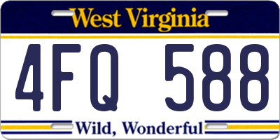 WV license plate 4FQ588