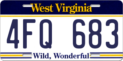 WV license plate 4FQ683