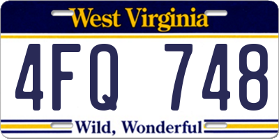 WV license plate 4FQ748