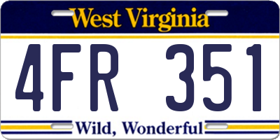 WV license plate 4FR351