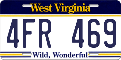 WV license plate 4FR469