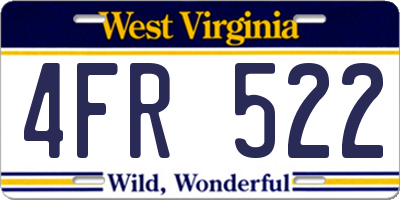 WV license plate 4FR522