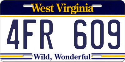 WV license plate 4FR609
