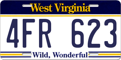 WV license plate 4FR623